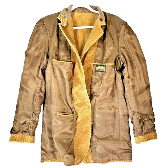 Vintage Patrick James Mens Corduroy Blazer Tan Suede Elbow Patches **READ SIZE - Picture 9 of 14